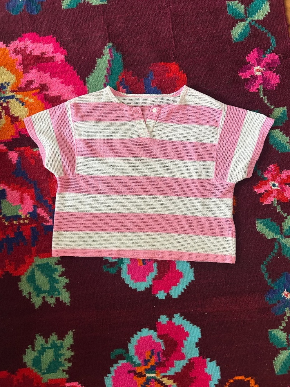 Vintage pink and white striped top